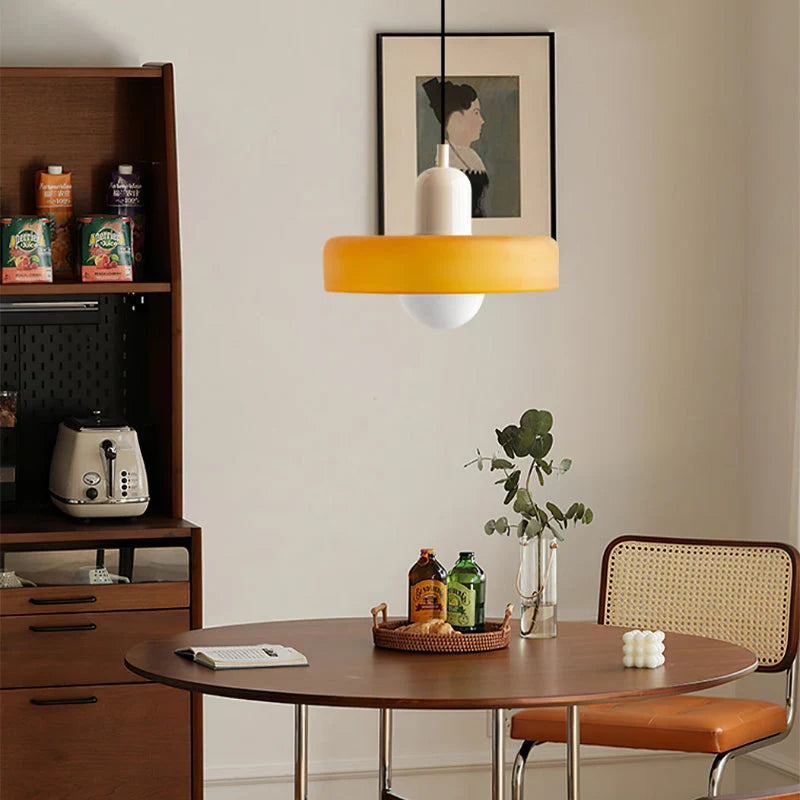 Bauhaus Colored Glass Pendant Light